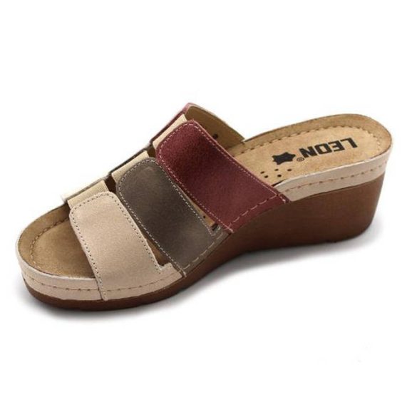 Leon Comfort 1009 Bézs/Rózsa női papucs