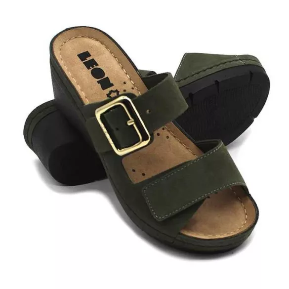 Leon Comfort 1110 zold női papucs