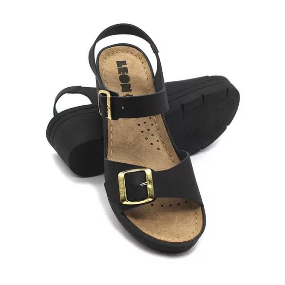 Leon Comfort 1130 fekete női szandál