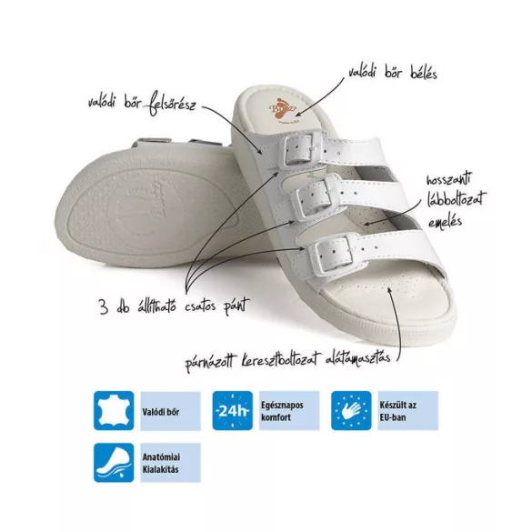 Batz 3BCS Fehér női papucs
