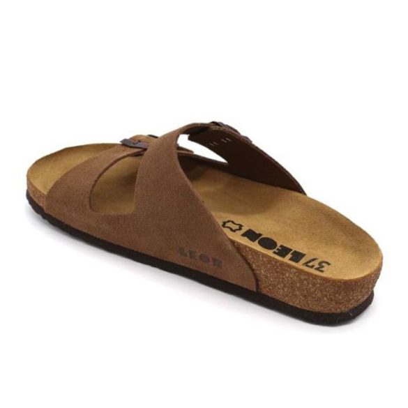 Leon Comfort 4010 Barna-velur női papucs