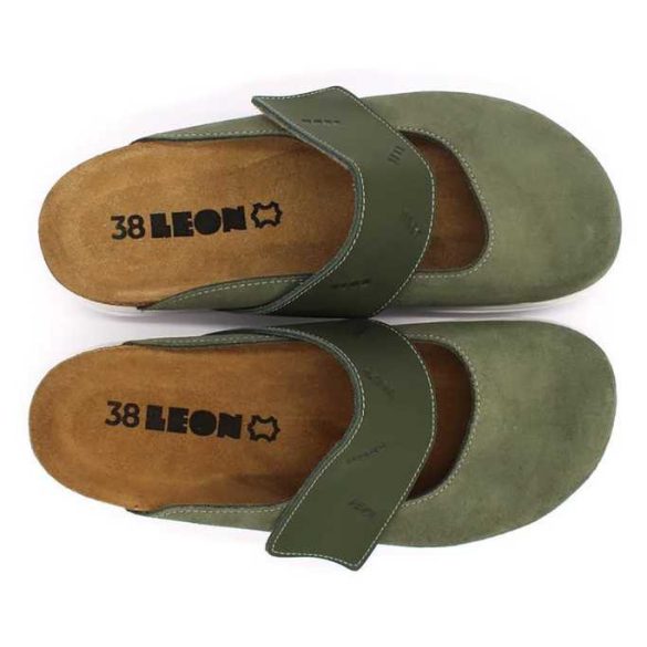 Leon Comfort 6002 zold női papucs