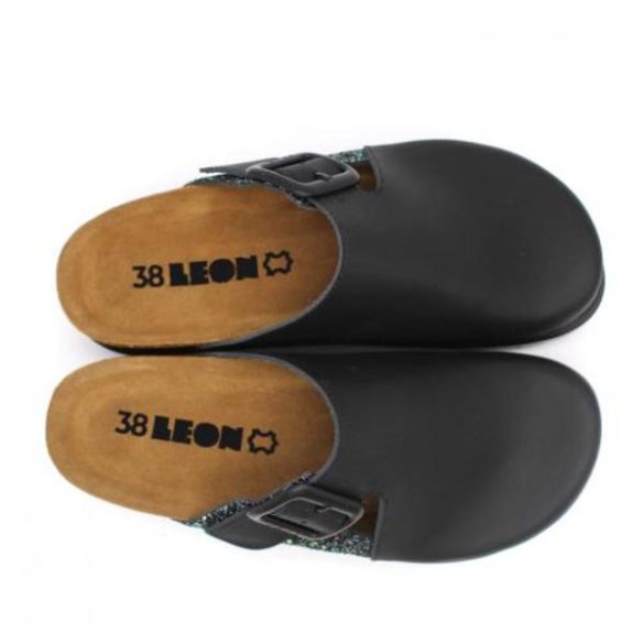 Leon Comfort 6005 fekete női papucs