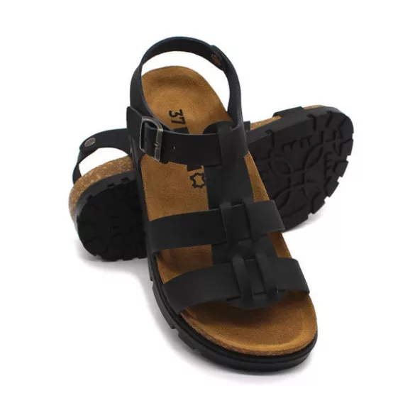 Leon Comfort 6300 fekete női szandál