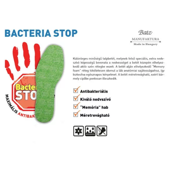 Batz talp betét 907 Bacteria Stop unisex Talpbetét