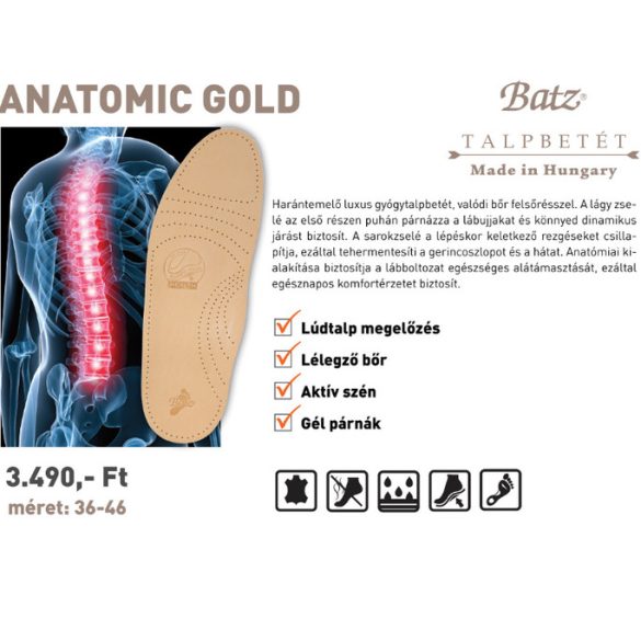 Batz talp betét 915 Anatomic Gold unisex Talpbetét