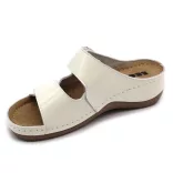 Leon Comfort 931 Feher-lakk női papucs