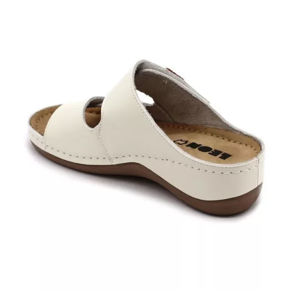 Leon Comfort 931 Feher-lakk női papucs