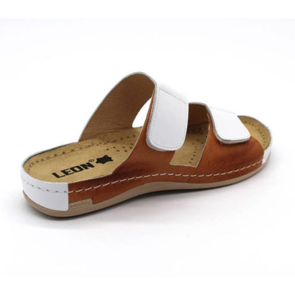 Leon Comfort 952 White/Brown női papucs
