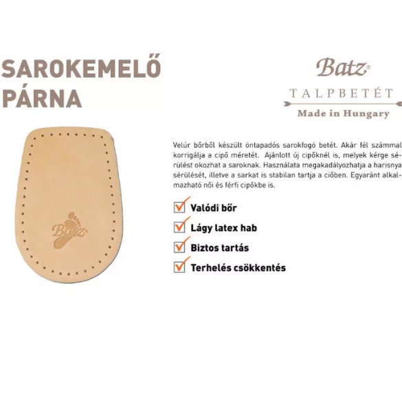 Batz talp betét 955 Sarokemelő párna unisex Talpbetét
