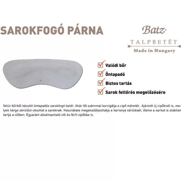 Batz talp betét 970 Sarokfogo női Talpbetét