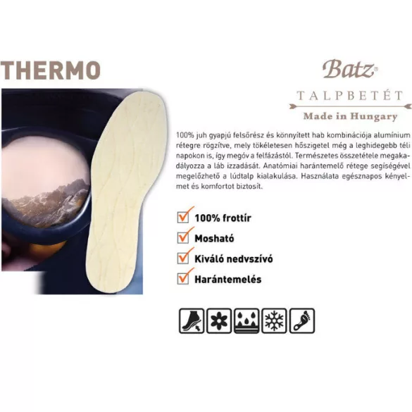 Batz talp betét 975 Thermo unisex Talpbetét