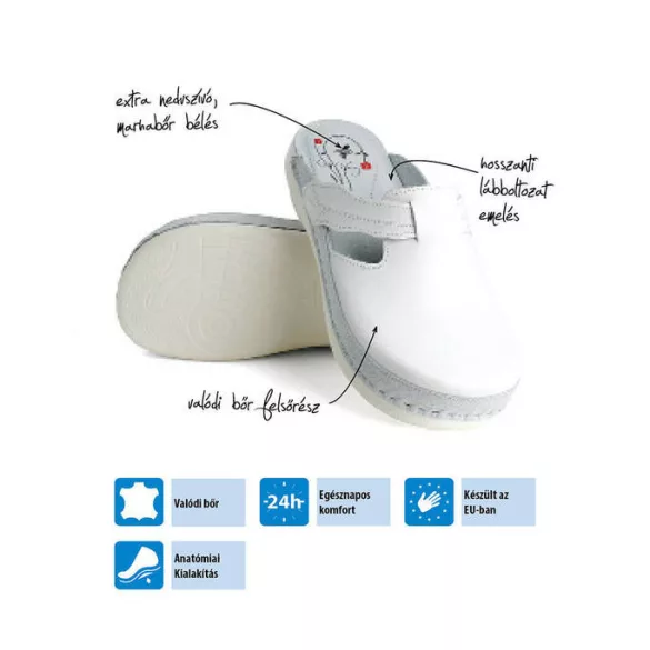 Batz Flower fehér női papucs