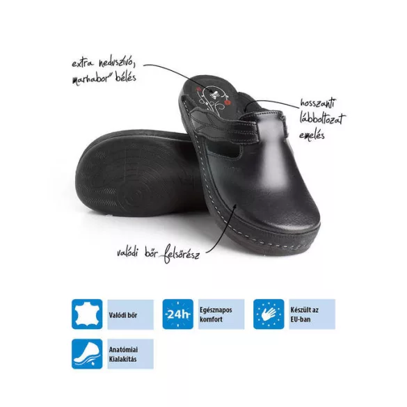 Batz Flower fekete női papucs