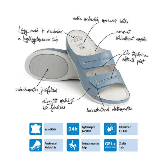 Batz Lia kék női papucs