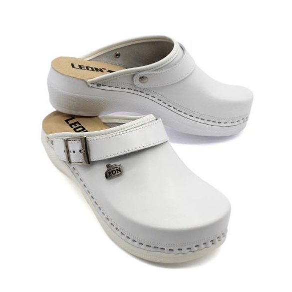 Leon Comfort PU101 Feher-zart női papucs
