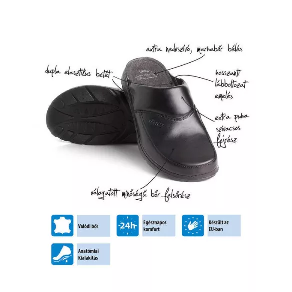 Batz Peter Fekete férfi papucs
