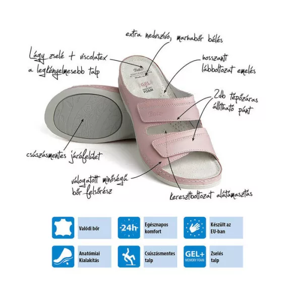 Batz Rea pink női papucs